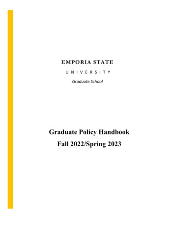 Graduate Policy Handbook