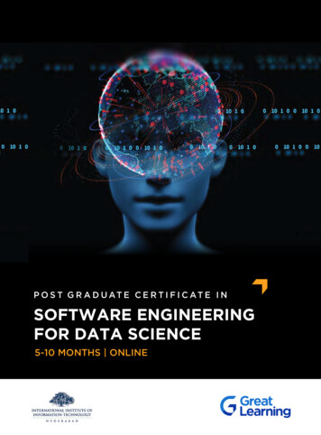 Post Graduate Certificate In Software Engineering For Data Science