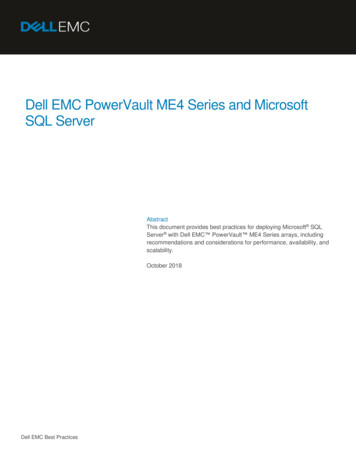 Dell EMC PowerVault ME4 Series And Microsoft SQL Server Best Practices