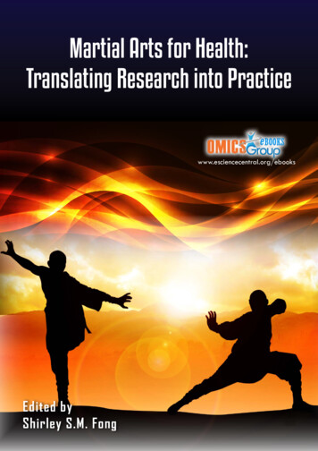 Martial Arts For Health: Translating Research Into Practice