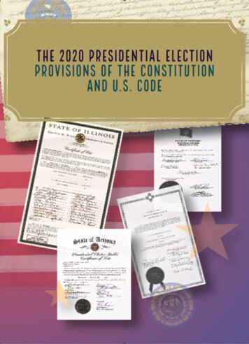 The 2020 Presidential Election/Provisions Of The Constitution And U.S. Code