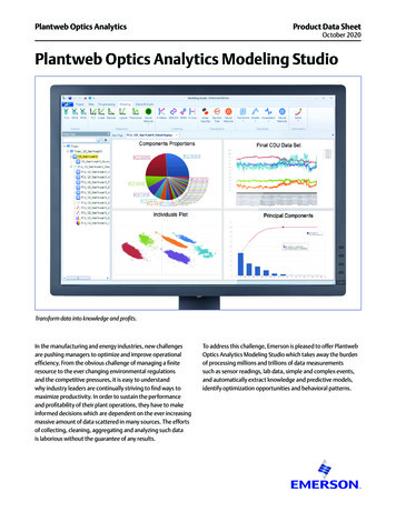 Optics Analytics Modeling Studio - Emerson