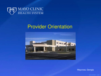 Physician Orientation Guide - Mayo Clinic Health System