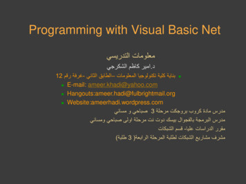 Programming With Visual Basic Net - University Of Babylon