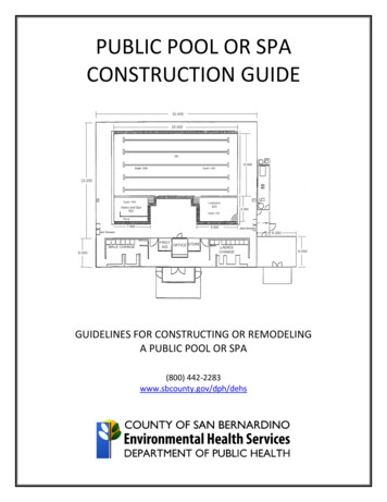 Public Pool Or Spa Construction Guide