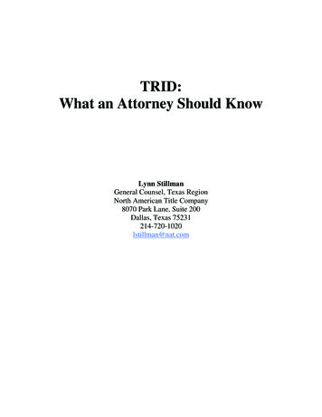 Q TRID What An Attorney Should Know - TLTA