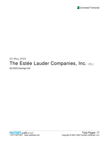 03-May-2022 The Estée Lauder Companies, Inc.