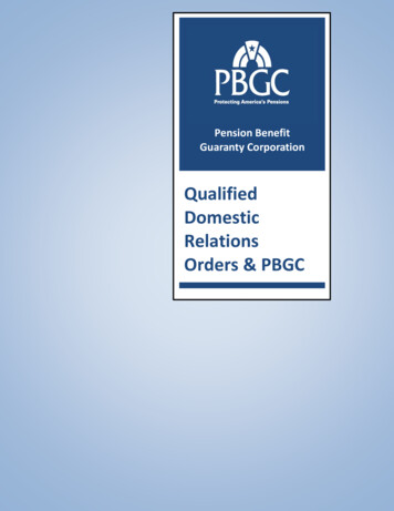 Qualified Domestic Relations Orders & PBGC - APFA