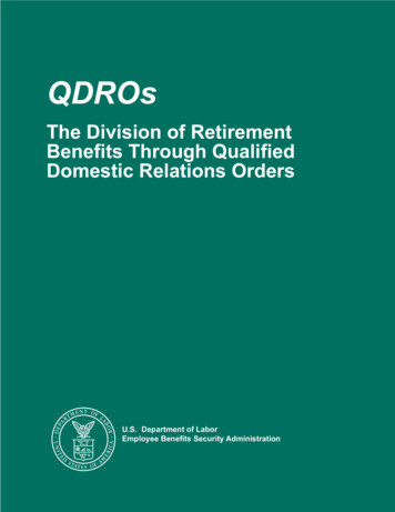 The Division Of Retirement Benefits Through Qualified Domestic .