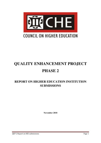 QUALITY ENHANCEMENT PROJECT PHASE 2 - Che.ac.za