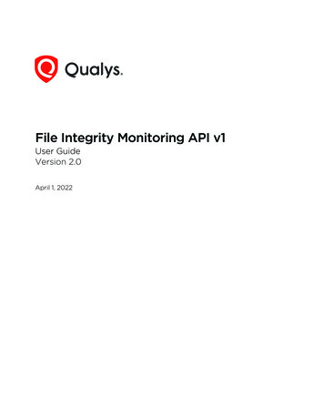 Qualys File Integrity Monitoring API V1 User Guide