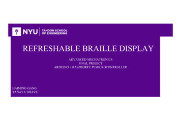 REFRESHABLE BRAILLE DISPLAY - NYU Tandon School Of Engineering
