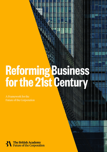 Reforming Business For The 21st Century - British Academy