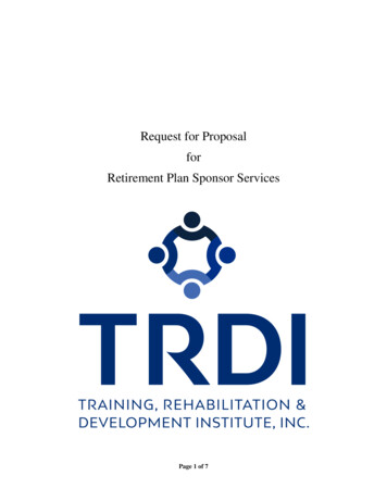 Request For Proposal Retirement Plan Sponsor Serv 09-05-2019