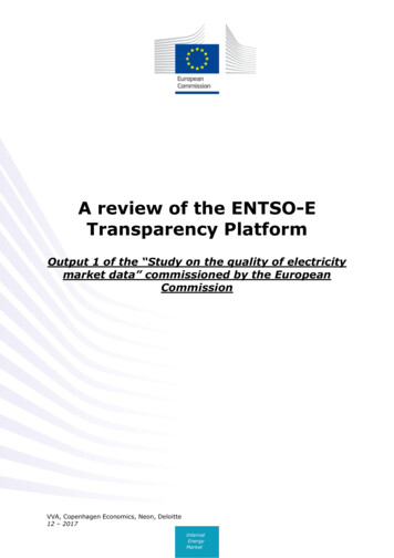 A Review Of The ENTSO-E Transparency Platform - European Commission