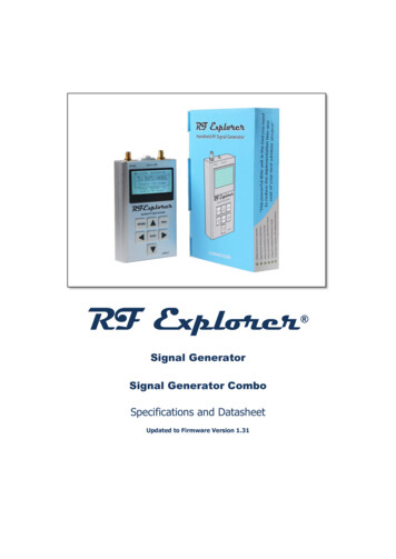 RF Explorer Signal Generator Datasheet