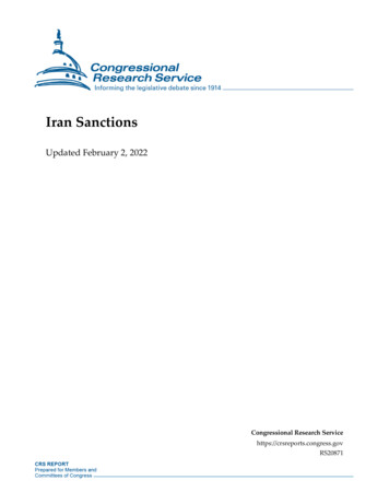 Iran Sanctions - Federation Of American Scientists