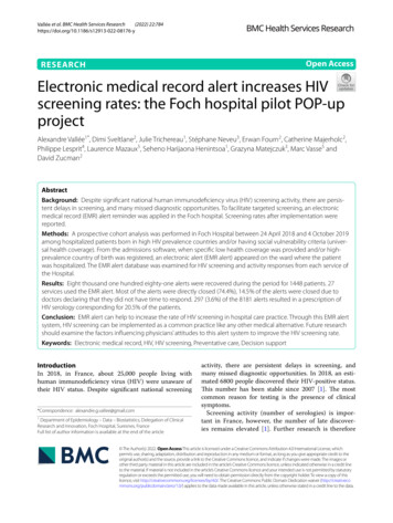 Electronic Medical Record Alert Increases HIV Screening Rates: The Foch .