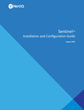 Sentinel Installation And Configuration Guide - Micro Focus