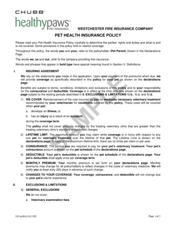 Sample Policy - Healthy Paws Pet Insurance