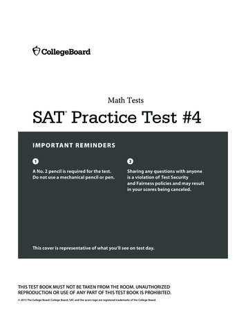 Math Tests SAT Practice Test #4 - Focus On Learning
