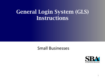 General Login System (GLS) Instructions - SBA