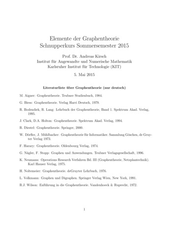 Elemente Der Graphentheorie Schnupperkurs Sommersemester 2015 - KIT