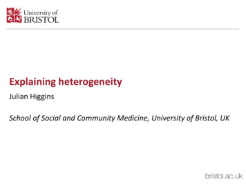 Explaining Heterogeneity - Cochrane