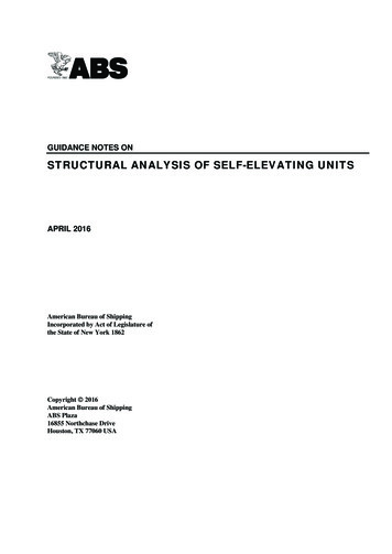 Guidance Notes On Structural Analysis Of Self-Elevating Units