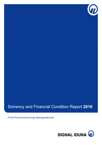 Solvency And Financial Condition Report 2016