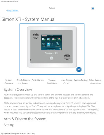 Simon XTi System Manual - Alpha.adt 