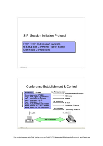 SIP: Session Initiation Protocol - TKK