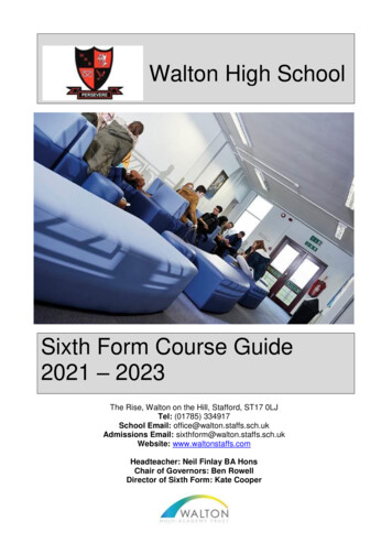 Sixth Form Course Guide 2021 2023 - Waltonstaffs 