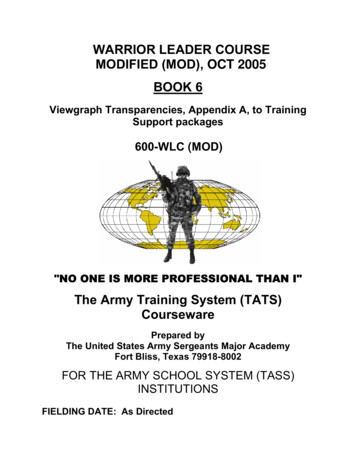 WARRIOR LEADER COURSE MODIFIED (MOD) OCT 2005 - AskTOP
