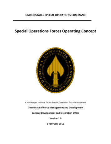 Special Operations Forces Operating Concept