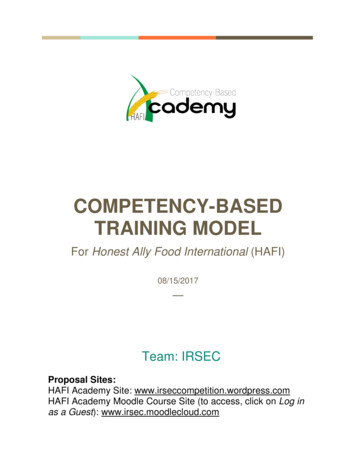 Competency-based Training Model - Aect