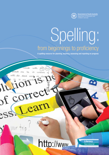 Spelling - From Beggining To Proficiency