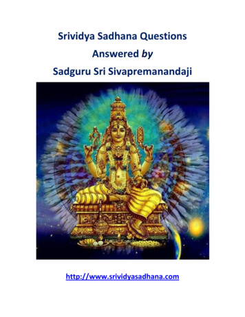 Srividya Sadhana Questions Answered By