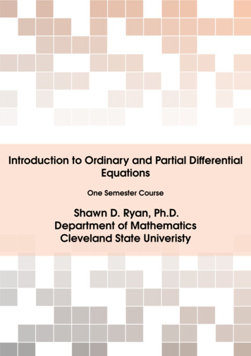 Introduction To Ordinary And Partial Differential Equations