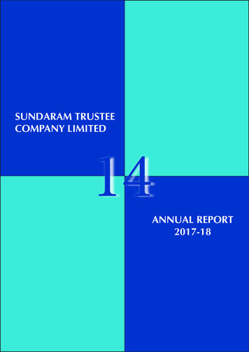 SUNDARAM TRUSTEE COMPANY LIMITED 14 - Sundaram Finance