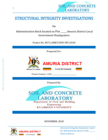 STRUCTURAL INTEGRITY INVESTIGATIONS - Amuria