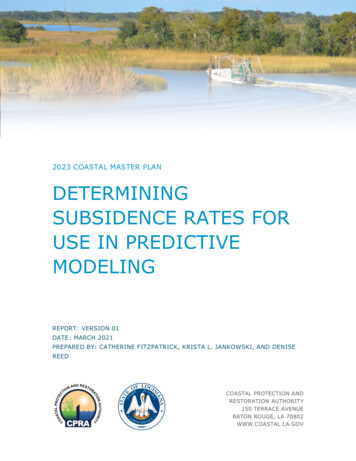 2023 Coastal Master Plan Determining Subsidence Rates For Use In .