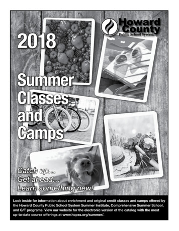 Summer Classes And Camps - Bwes.hcpss 