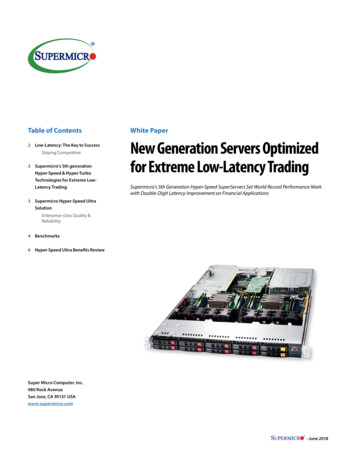 New Generation Servers Optimized For Extreme Low-Latency Trading - ASI