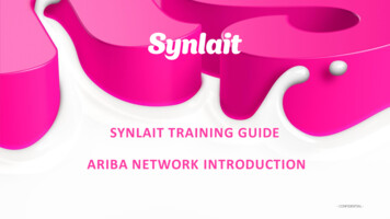 Synlait Training Guide Ariba Network Introduction