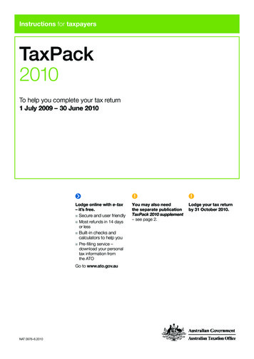 TaxPack 2010 - Australian Taxation Office