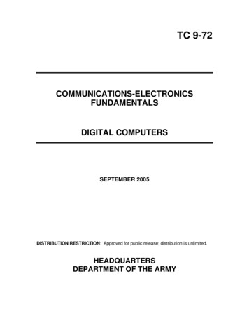 Communications-electronics Fundamentals Digital Computers