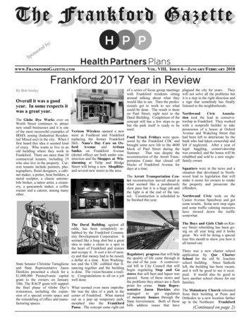  FrankfordGazette Vol. VIII, Issue Frankford 2017 Year In Review