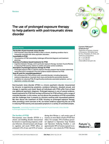The Use Of Prolonged Exposure Therapy To Help Patients With .