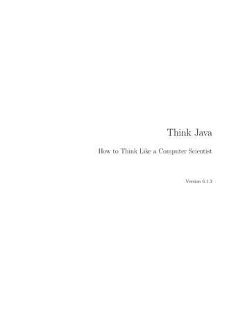 Think Java: How To Think Like A Computer Scientist - Green Tea Press